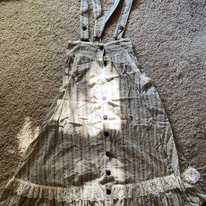 Guinness Cream and Blue Patterned Fabric overall skirt